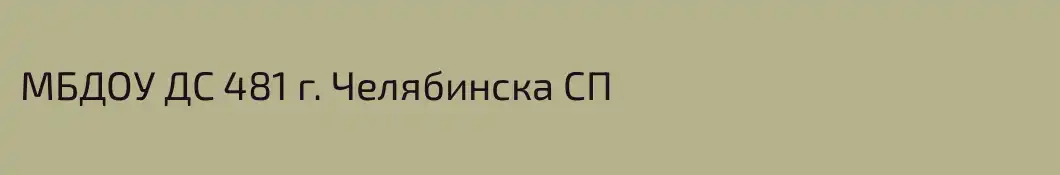 МБДОУ ДС 481 г. Челябинска СП